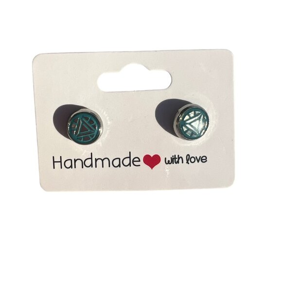 Iron Man Arc Reactor Stud Earrings - Picture 1 of 3